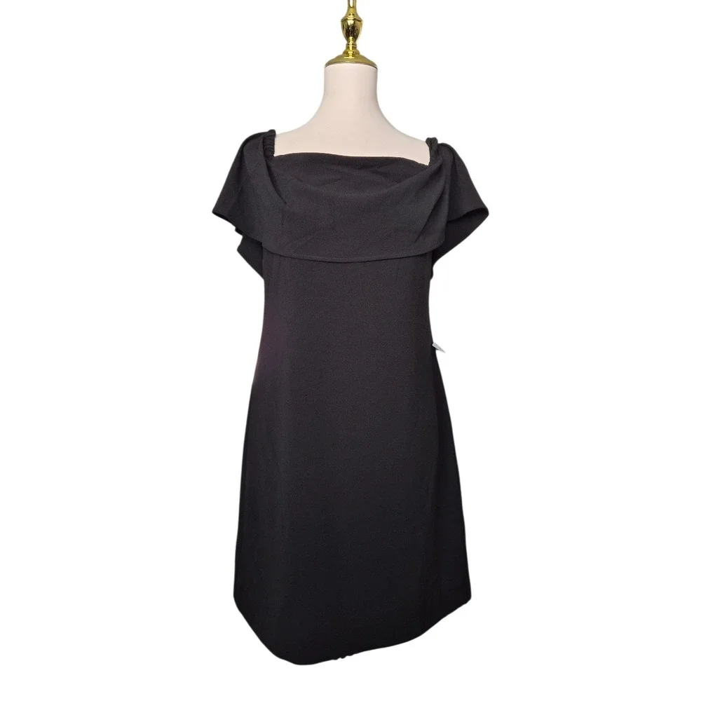 Charler Henry Womens Black Off‎ The Shoulder Shift Mini Dress  M